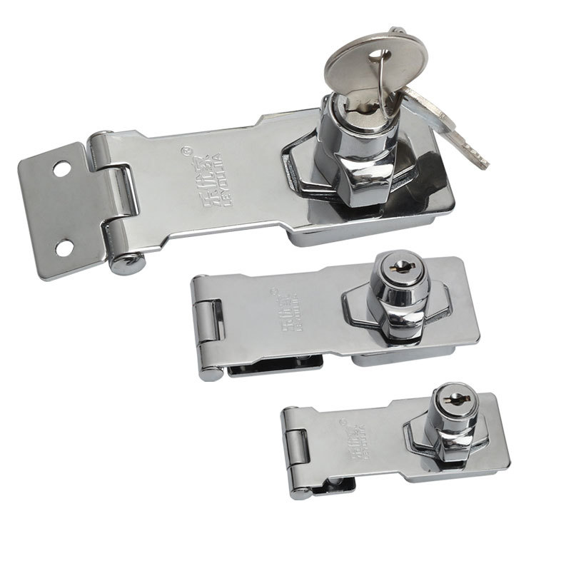 Leyoujia Lock Hasp 90 Degrees Punch-Free Zinc Alloy Buckle Drawer Lock Open Cabinet Door Lock Wardrobe Lock Wholesale