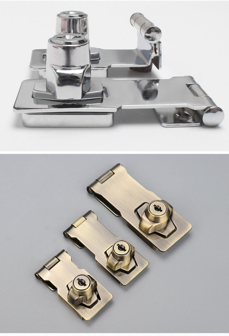 Leyoujia Lock Hasp 90 Degrees Punch-Free Zinc Alloy Buckle Drawer Lock Open Cabinet Door Lock Wardrobe Lock Wholesale