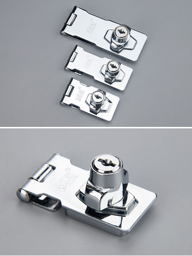 Leyoujia Lock Hasp 90 Degrees Punch-Free Zinc Alloy Buckle Drawer Lock Open Cabinet Door Lock Wardrobe Lock Wholesale