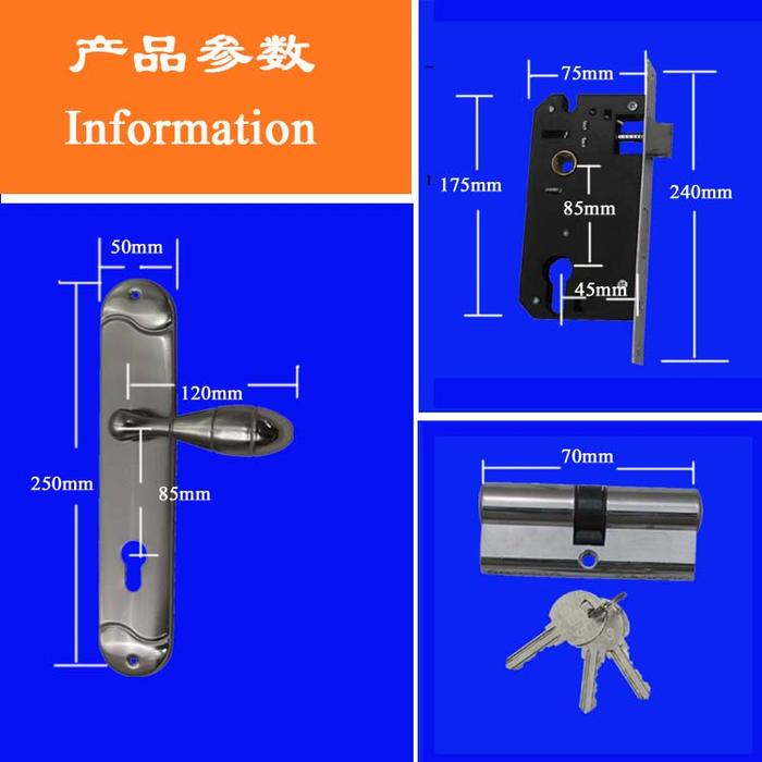 KENYOS mechanical lock Aluminum Alloy lock door lock with lock core key lock set