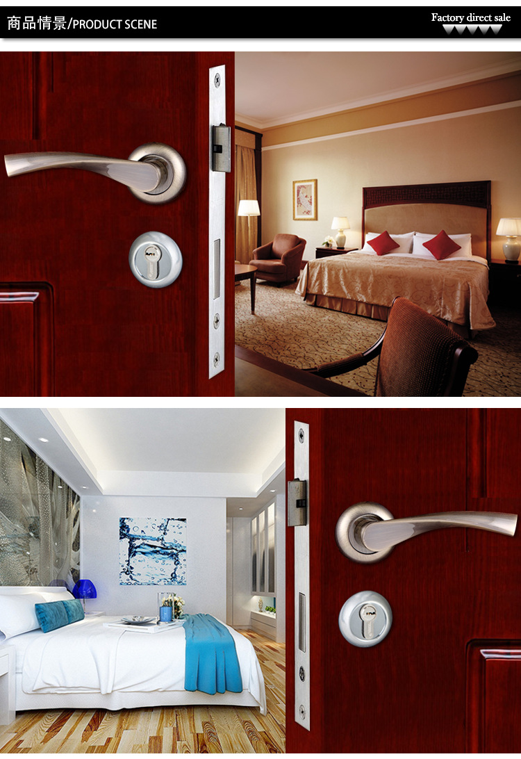 High quality Vintage alloy handle door lock handle lock room keyless door lock High quality Vintage alloy handle door lock handle lock room keyless door lock