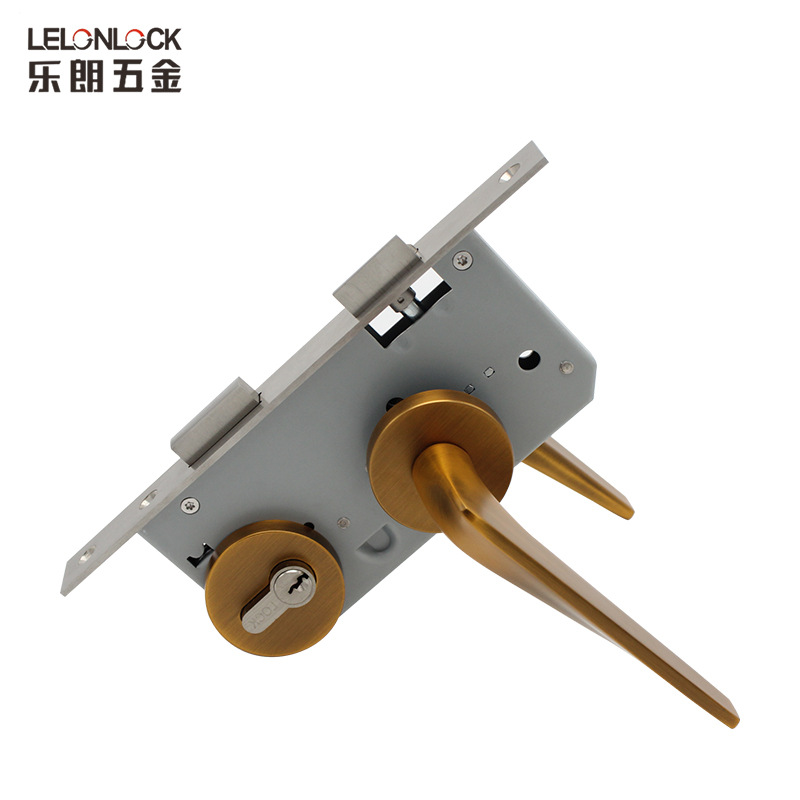 Mute Split Lock Door Lock Zinc Alloy Solid Gun Black Nordic Door Lock Bedroom Door Lock Magnetic Lock