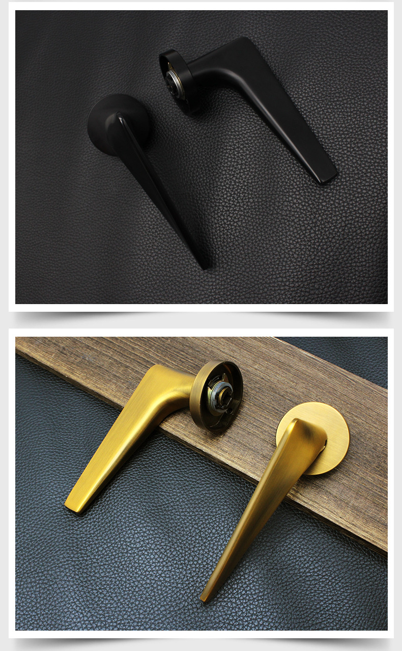Mute Split Lock Door Lock Zinc Alloy Solid Gun Black Nordic Door Lock Bedroom Door Lock Magnetic Lock