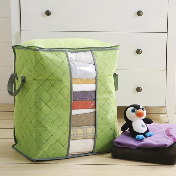 Small bamboo charcoal non-woven quilt storage bag for clothes bags clothing dust bag can be used as a finishing bag