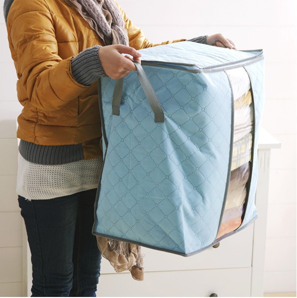 Small bamboo charcoal non-woven quilt storage bag for clothes bags clothing dust bag can be used as a finishing bag