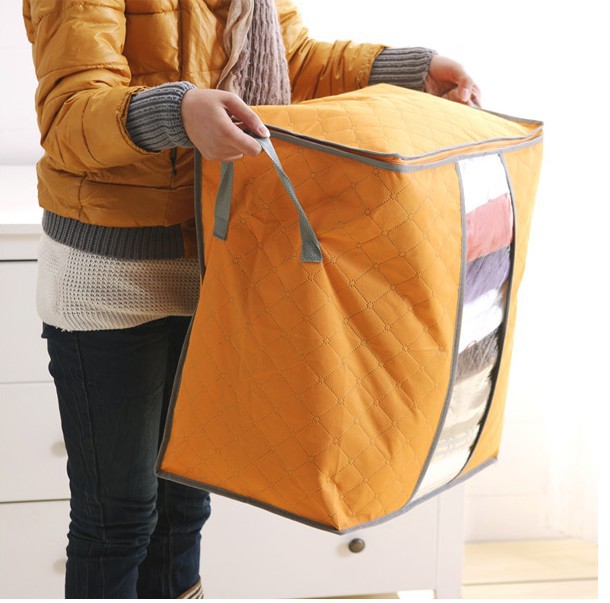 Small bamboo charcoal non-woven quilt storage bag for clothes bags clothing dust bag can be used as a finishing bag