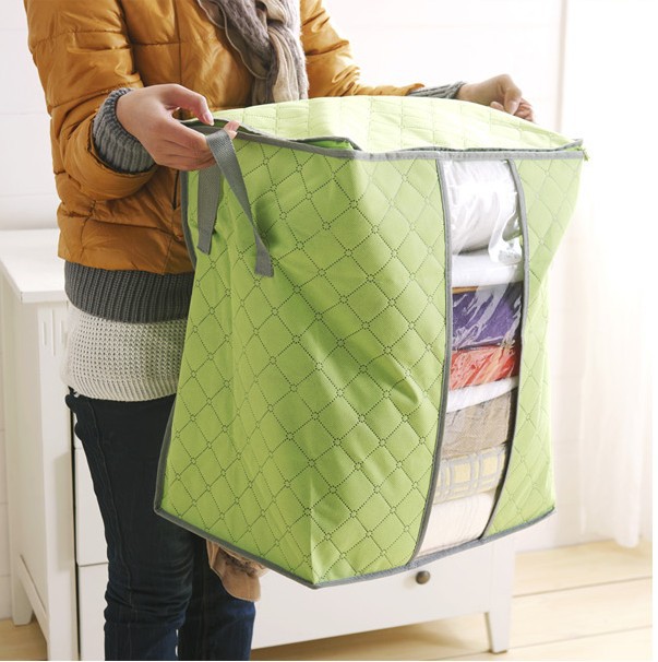 Small bamboo charcoal non-woven quilt storage bag for clothes bags clothing dust bag can be used as a finishing bag