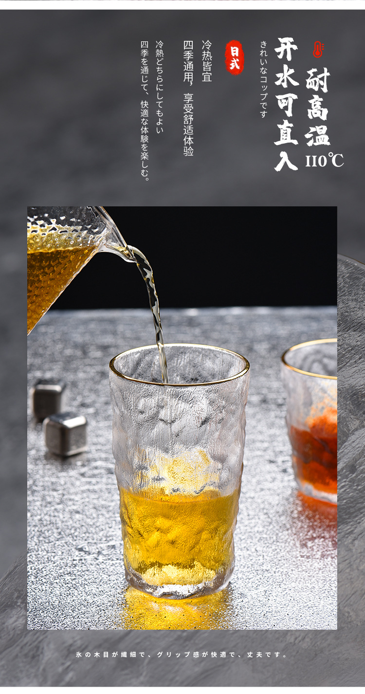 Nordic Instagram Style Simple Glacier Pattern Glass Cup Restaurant Juice Bubble Water Cup Beer Whiskey Glass Generation