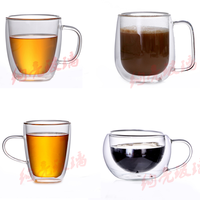 Heat-resistant double wall glass cup creative anti-hot cup heat insulation glass borosilicate water glass juice cup Heat-resistant double wall glass cup creative anti-hot cup heat insulation glass borosilicate water glass juice cup