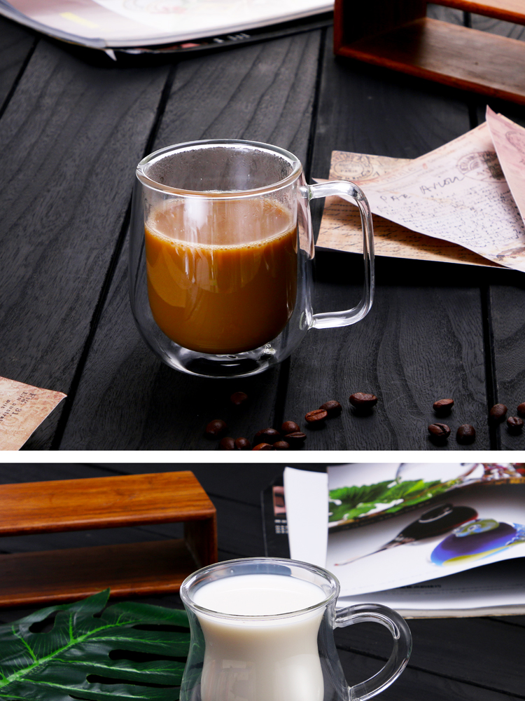 Heat-resistant double wall glass cup creative anti-hot cup heat insulation glass borosilicate water glass juice cup Heat-resistant double wall glass cup creative anti-hot cup heat insulation glass borosilicate water glass juice cup