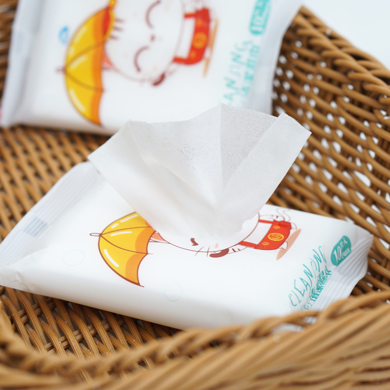 Wet Wipes Baby Removable Portable Small Bag Wet Wipes 10 Pieces Disposable Cleaning Wet Wipes Mother and Baby Gifts