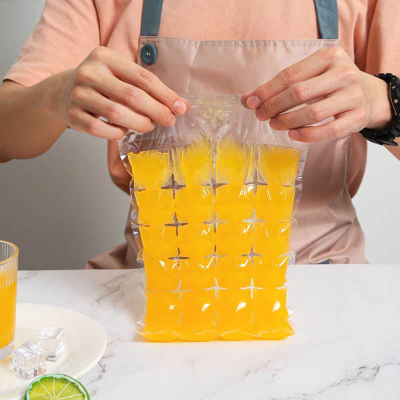 Manufacturer Disposable Ice Pack Self-Sealing Ice Cube Ice Bag Mold Network Red Passion Fruit Frozen Block Mold