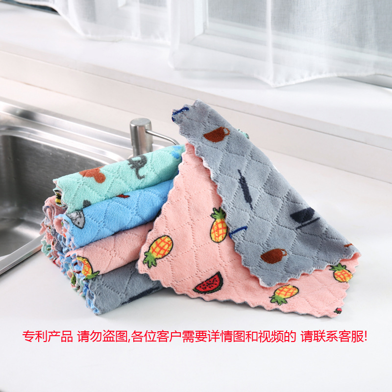 Double-Sided Coral Fleece Pp Silk Dishcloth Oil-Free Scouring Pad Cleaning Cloth Cleaning products