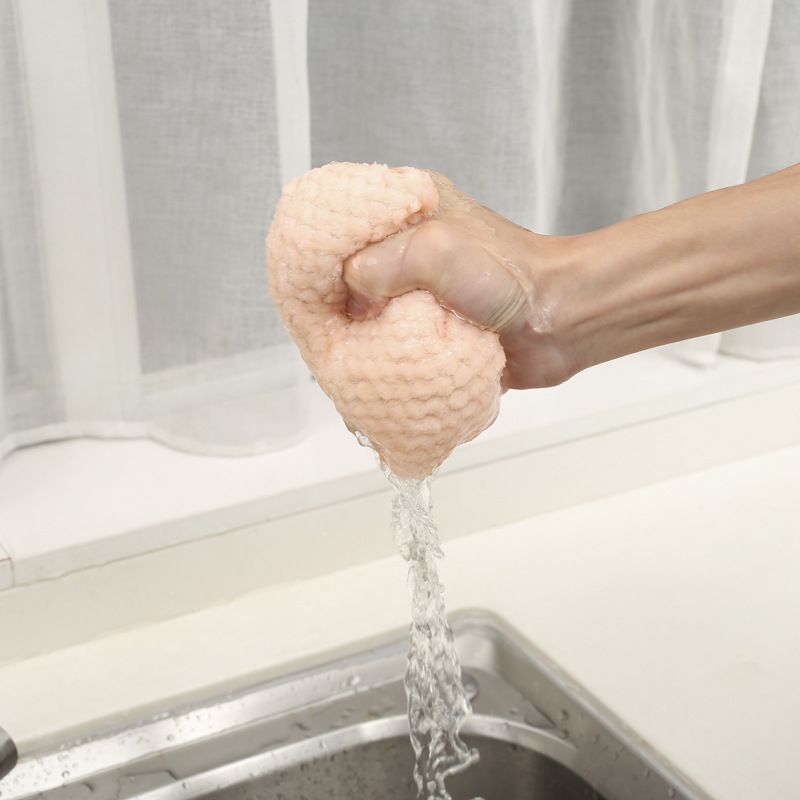Double-Sided Coral Fleece Pp Silk Dishcloth Oil-Free Scouring Pad Cleaning Cloth Cleaning products