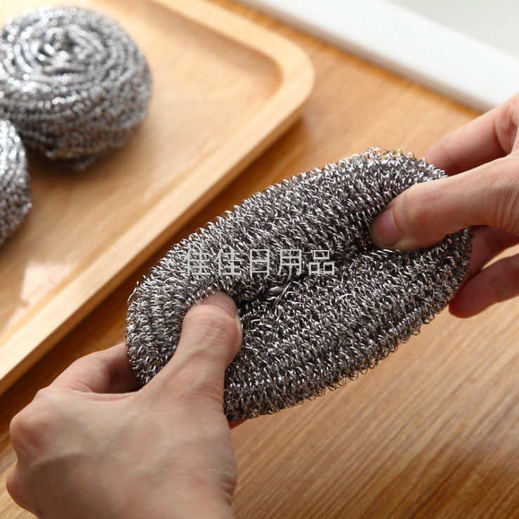 Factory Direct Sales Stainless Steel Steel Wire Flat Ball Cleaning Ball Washing Pot Kitchen Cleaning Products 18g6 Pack Factory Direct Sales Stainless Steel Steel Wire Flat Ball Cleaning Ball Washing Pot Kitchen Cleaning Products 18g6 Pack