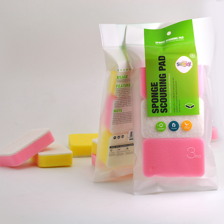 Sunday high temperature resistant sponge 3PCS white yellow white washing dishes in the kitchen cleaning products