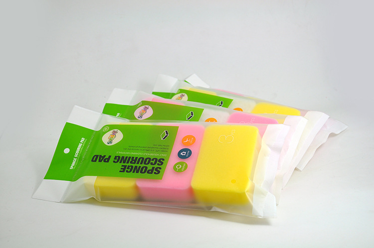Sunday high temperature resistant sponge 3PCS white yellow white washing dishes in the kitchen cleaning products