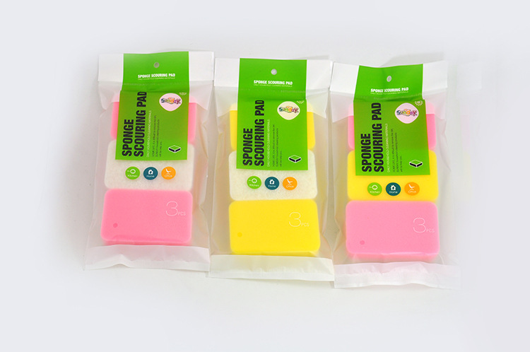Sunday high temperature resistant sponge 3PCS white yellow white washing dishes in the kitchen cleaning products