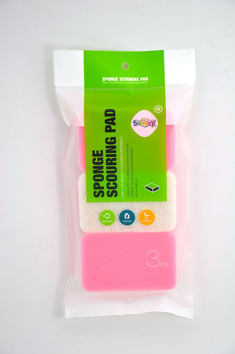 Sunday high temperature resistant sponge 3PCS white yellow white washing dishes in the kitchen cleaning products