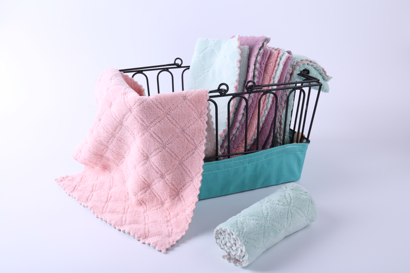 Fashion Embossed Absorbent Cloth Rag Oil-Free Lint-Free Domestic Cleaning Products