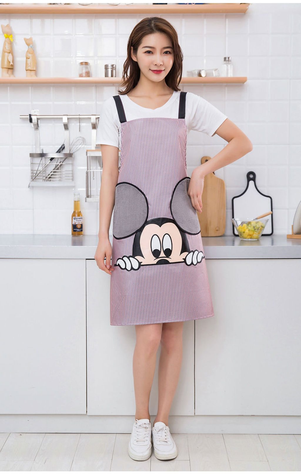 New Mickey Cute Fashion Waterproof Hand Cleaning Apron Fashion Kitchen Overalls