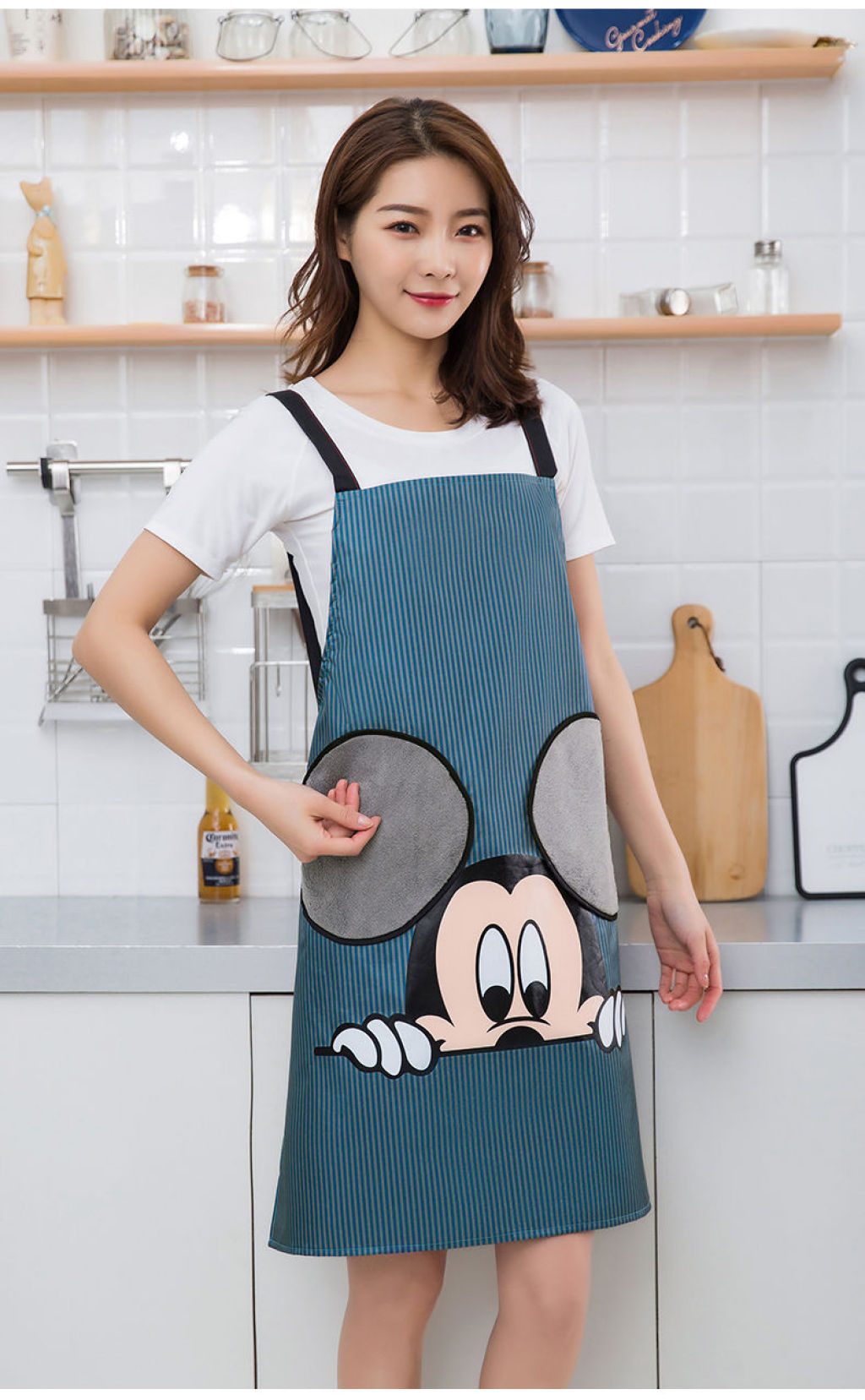New Mickey Cute Fashion Waterproof Hand Cleaning Apron Fashion Kitchen Overalls