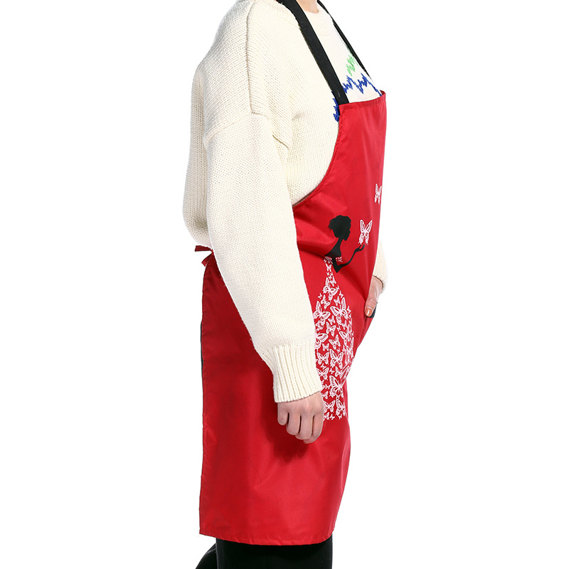 Manufacturers direct sales women waterproof and anti-pollution printing apron domestic  logo of the products.