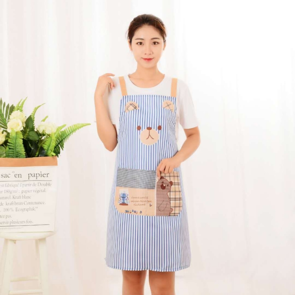 Korean-Style Puppy Padded Apron. Kitchen Dustproof Waterproof Apron