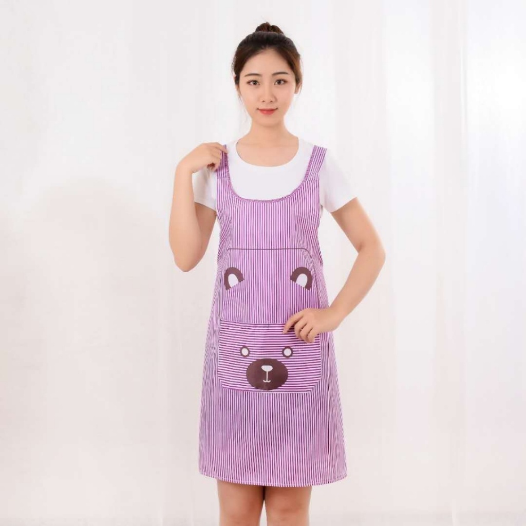 Korean-Style Puppy Padded Apron. Kitchen Dustproof Waterproof Apron