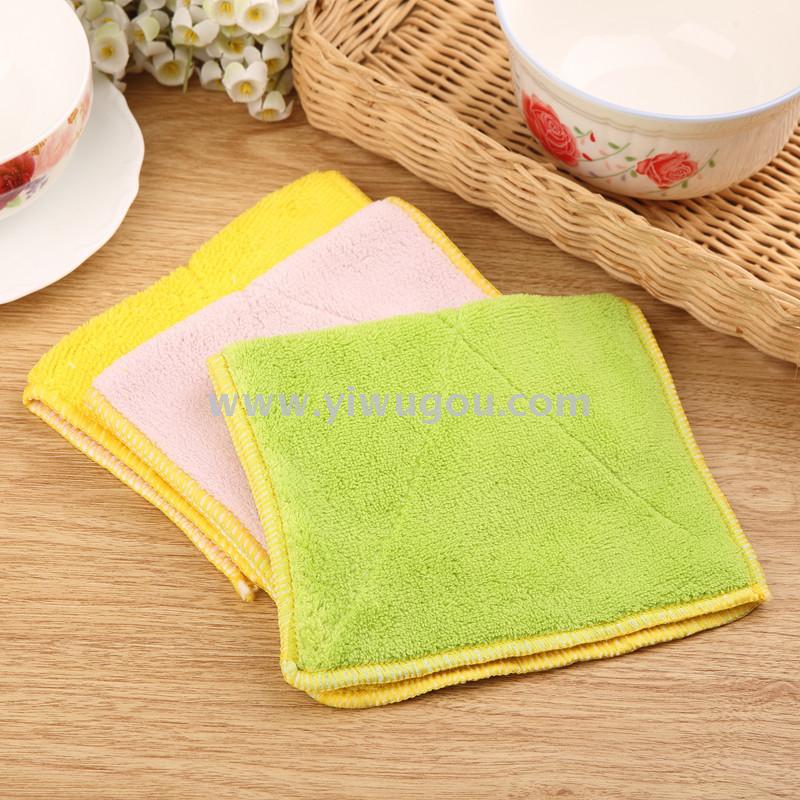 Fiberglass double - sided absorbent wipes thickened wash towel kitchen scouring pad washing cloth factory wholesale Fiberglass double - sided absorbent wipes thickened wash towel kitchen scouring pad washing cloth factory wholesale