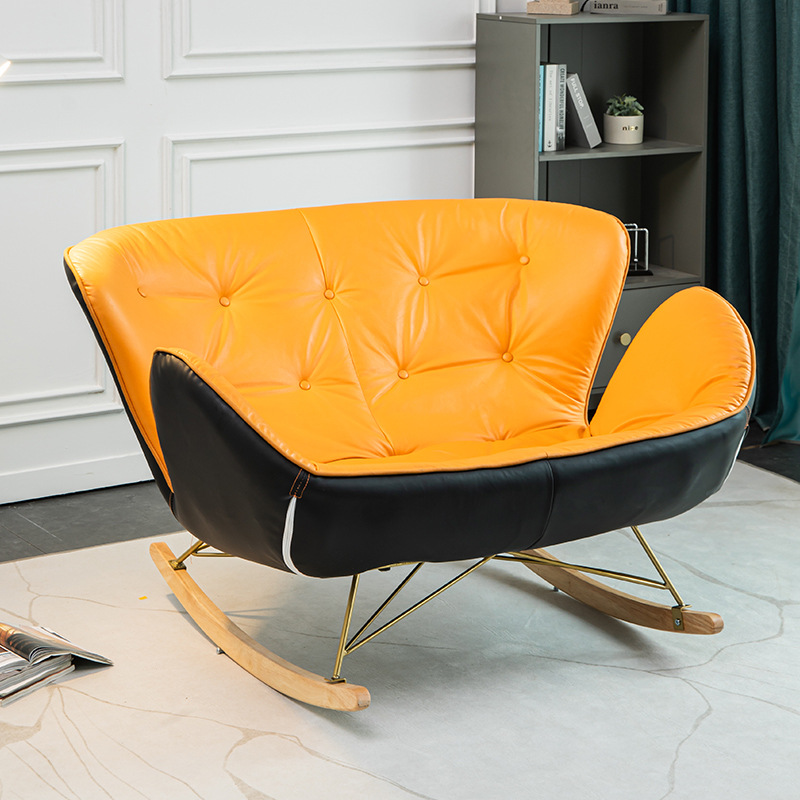 Double Rocking Chair Light Luxury Nordic Recliner Adult Living Room Home Italian Leisure Lazy Sofa Balcony Rocking Chair
