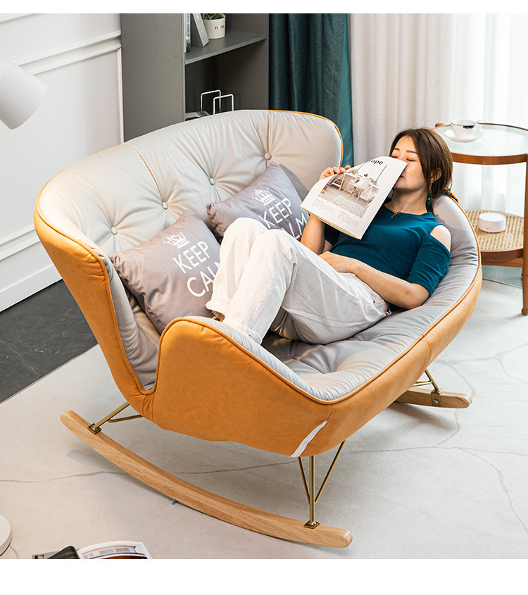 Double Rocking Chair Light Luxury Nordic Recliner Adult Living Room Home Italian Leisure Lazy Sofa Balcony Rocking Chair Double Rocking Chair Light Luxury Nordic Recliner Adult Living Room Home Italian Leisure Lazy Sofa Balcony Rocking Chair