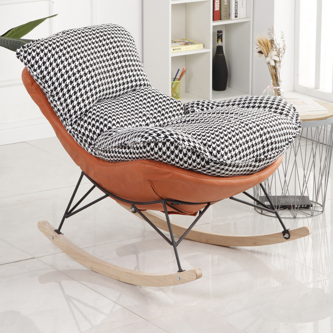 Rocking Chair Recliner Lazy Sofa Rocking Chair Office Xiaoyao Solid Wood Leisure Nap Elderly Chair Fashion Nordic