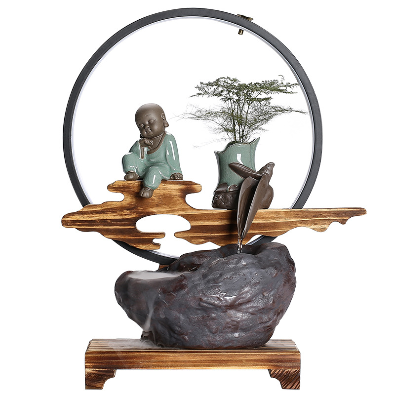 Water Purifier Fountain Humidifier Fortune Fengshui Wheel Living Room Office Home Creative Imported arts and crafts