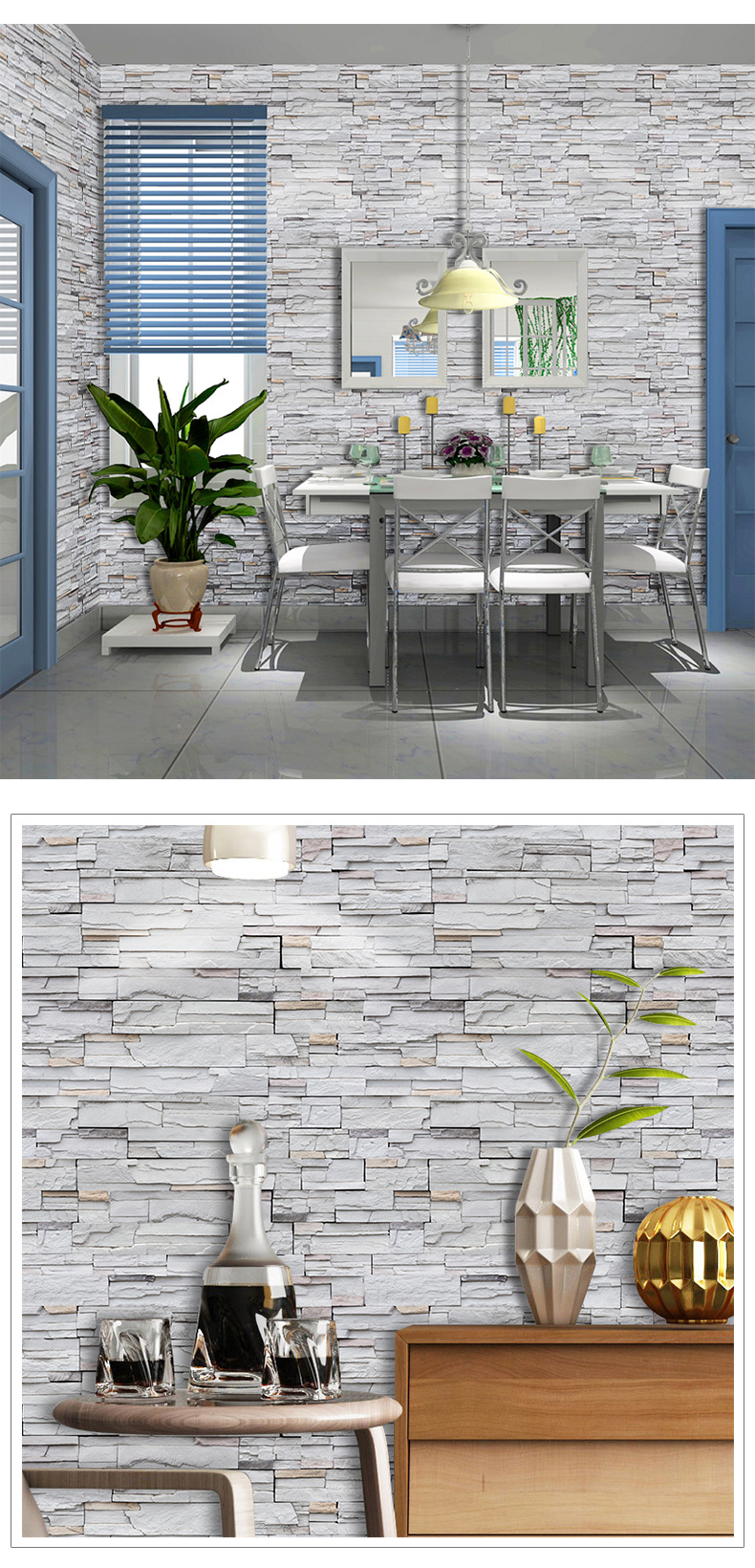 [SA-1029] Vintage Brick Pattern Brick Brick Self-Adhesive Wallpaper Cafe Dining Room Entrance Decorative Stickers
