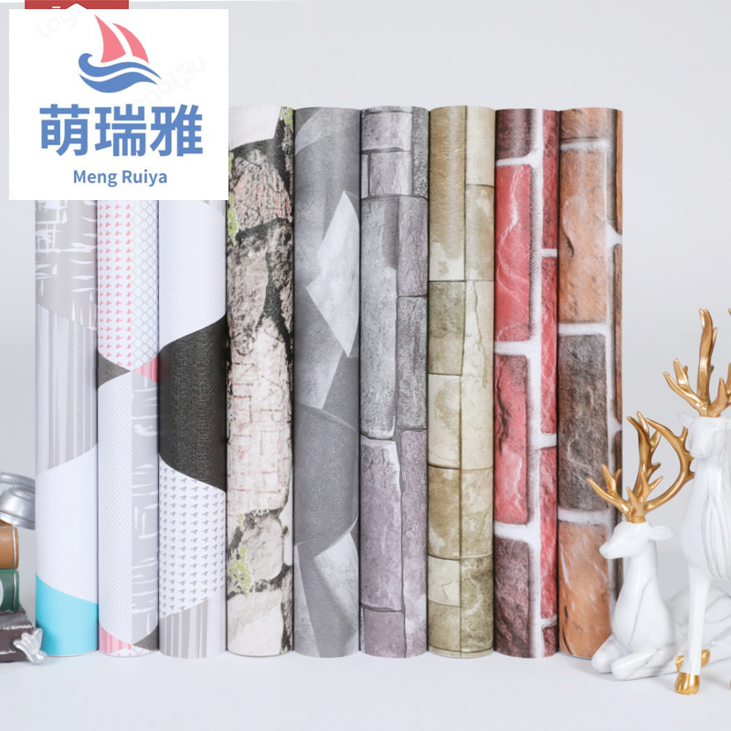 New Thickened PVC Self-Adhesive Wallpaper Waterproof European-Style Pastoral Bedroom Dorm Background Wall Renovation New Thickened PVC Self-Adhesive Wallpaper Waterproof European-Style Pastoral Bedroom Dorm Background Wall Renovation
