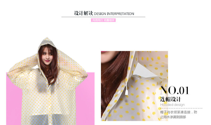 Minca dot outdoor adult / children raincoat EVA long coat type Minca dot outdoor adult / children raincoat EVA long coat type