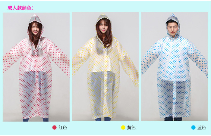 Minca dot outdoor adult / children raincoat EVA long coat type Minca dot outdoor adult / children raincoat EVA long coat type