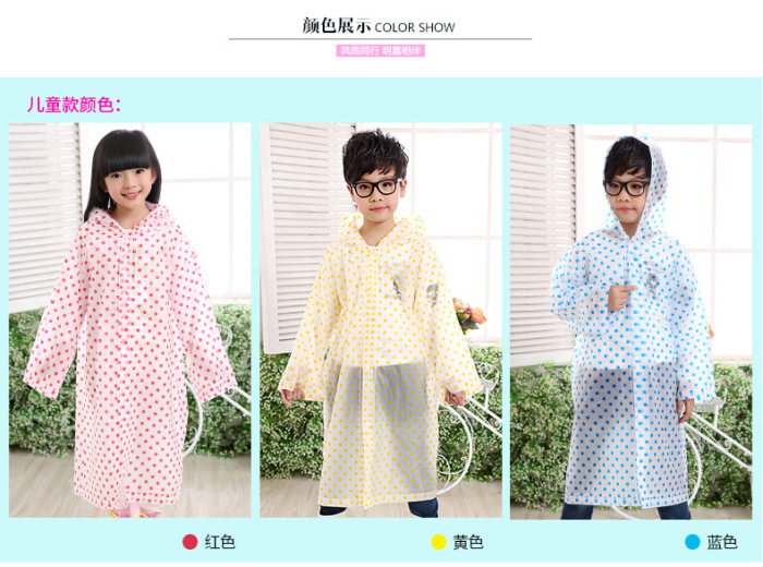 Minca dot outdoor adult / children raincoat EVA long coat type Minca dot outdoor adult / children raincoat EVA long coat type