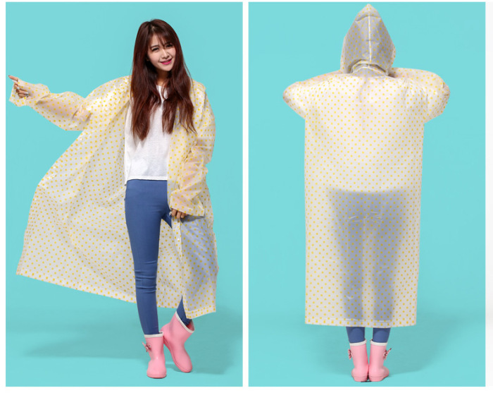 Minca dot outdoor adult / children raincoat EVA long coat type Minca dot outdoor adult / children raincoat EVA long coat type