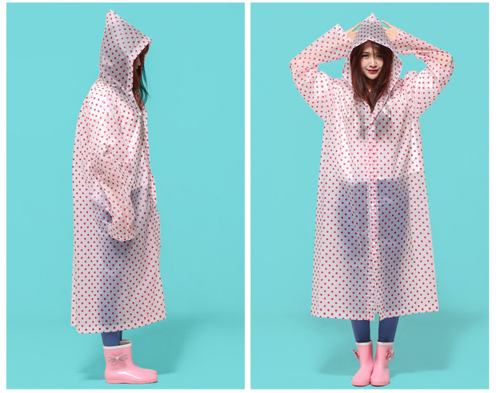 Minca dot outdoor adult / children raincoat EVA long coat type Minca dot outdoor adult / children raincoat EVA long coat type