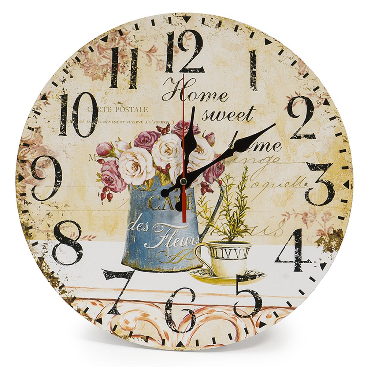Amazon European Country American Idyllic Living Room Wall Clocks Simple Decorative Wooden Wall Clock Quartz Wall Clocks