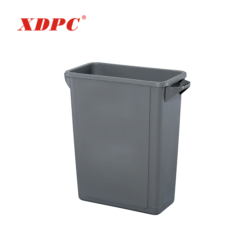 Slim rectangular plastic bucket waste trash bin with various lid