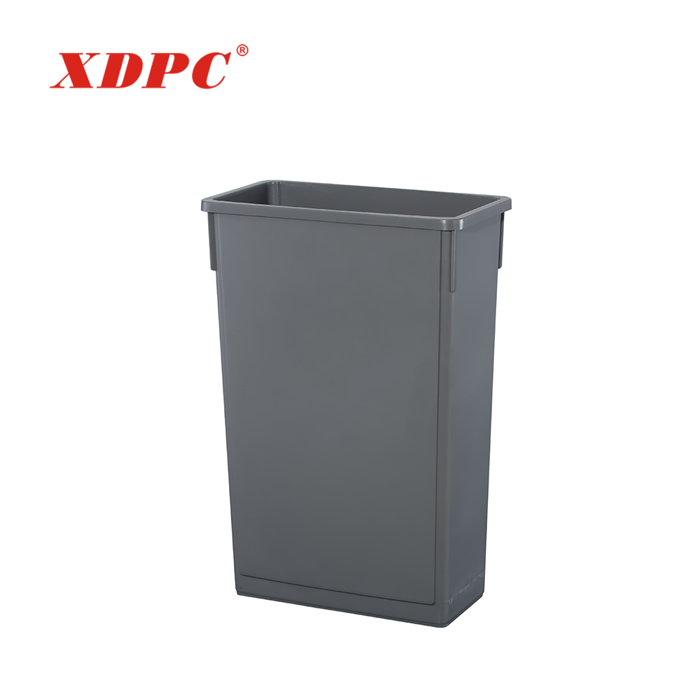 Slim rectangular plastic bucket waste trash bin with various lid