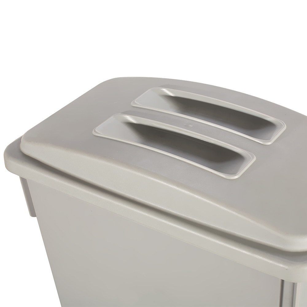 Slim rectangular plastic bucket waste trash bin with various lid