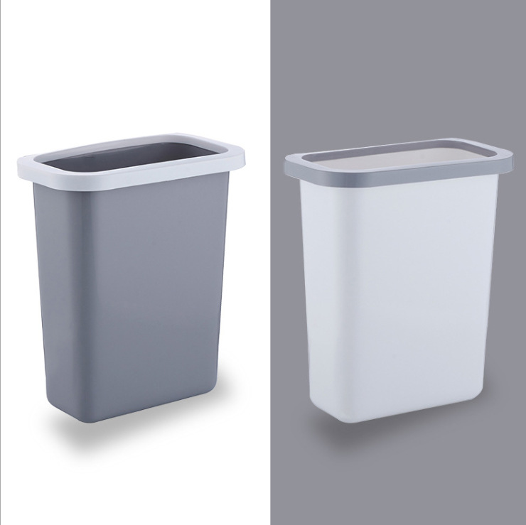 Large Simplicity Kitchen Countertop Trash Can Cabinet Door Hanging Household Plastic Bucket Bedside Storage Bucket