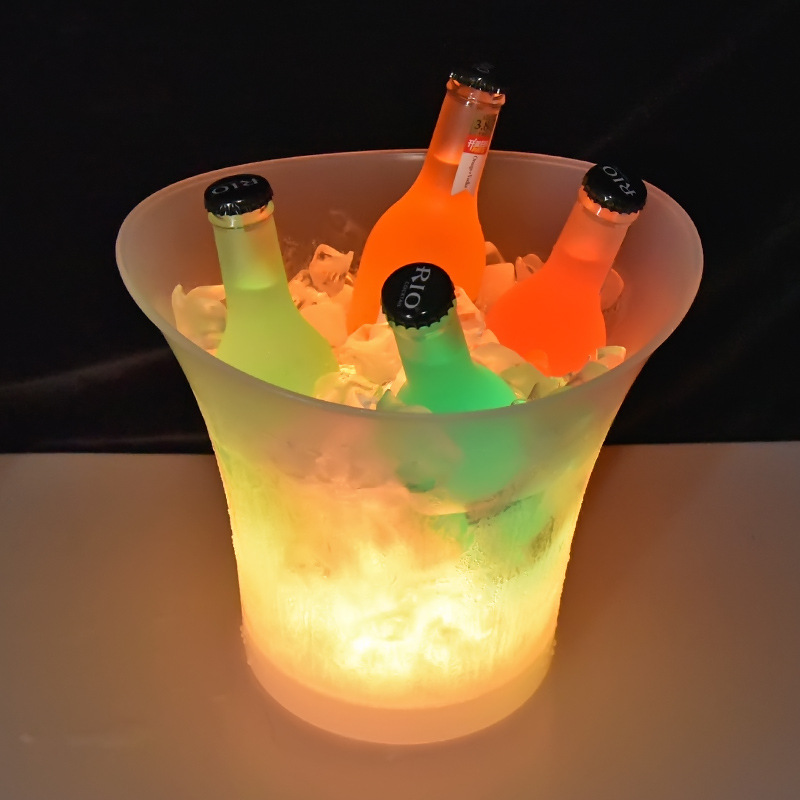 Bar KTV Special Luminous Ice Bucket Waterproof Frosted Plastic Bucket Colorful Drop-Resistant LED Ice Bucket Bar KTV Special Luminous Ice Bucket Waterproof Frosted Plastic Bucket Colorful Drop-Resistant LED Ice Bucket