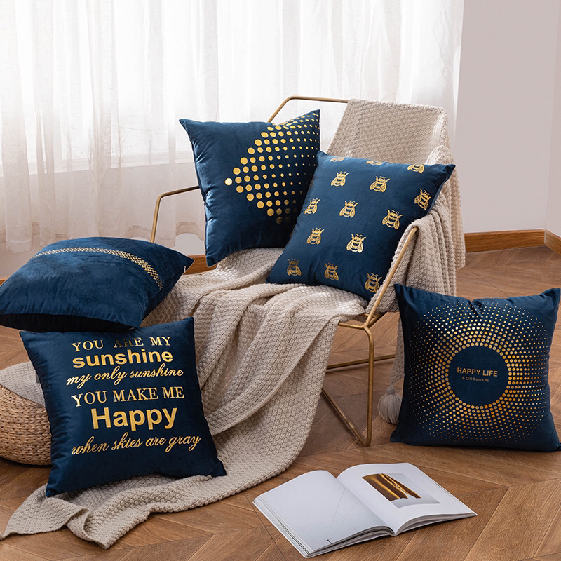 2021 New Nordic Bronzing Velvet Cushion Couch Pillow Women&#039;s Pillow Velvet Pillow Cover