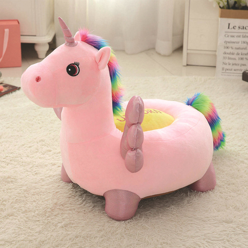 Cartoon sofa children sofa home cushion Panda unicorn sofa plush the toy unicorn teddy bear sofa leather shell