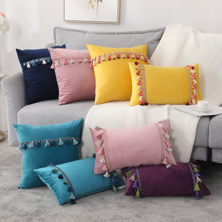 Modern Minimalist Chinese Style Pillow Ins Cross-Border Velvet Pendant Pillow Cover Couch Pillow Pillow Cushion Cover
